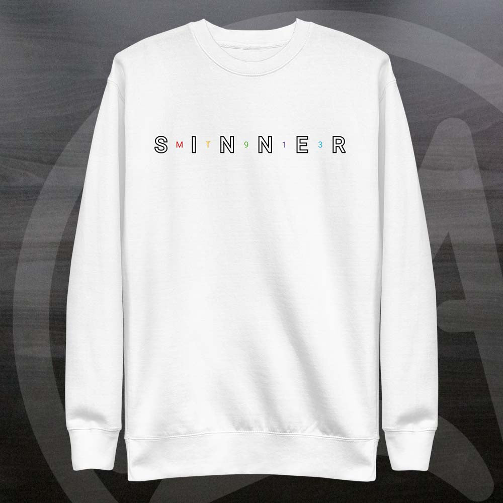 Sinner Multi-colour text Crewneck